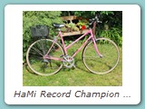 HaMi Record Champion Dame "Pink Lady" aus Ende der 1980er Jahre
Das Alltagsrad hat mittlerweile einige Umbauten erfahren und hat  jetzt Drehgriffschalter und eine SRAM Schaltung.
Eigentümerin: Heike Mittendorf, Uetersen (Erstbesitzerin)
