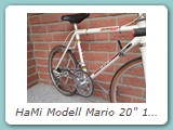 HaMi Modell Mario 20" 1973
Das wohl kleinste Rennrad der Welt, aber auf jeden Fall das Kleinste, das jemals die HaMi Produktion verlassen hat.
Eigentümer: Johannes Mittendorf, Uetersen