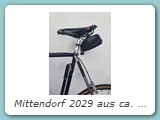 Mittendorf 2029 aus ca. 1980
Ein besonders hoher Rahmen mit 66 cm und dem obligatorischen Mittendorf Ausfallende. Die Ausstattung wurde im Laufer der Zeit moderniseirt.
Eigentümer: Familie Pfeiffer, Leinfelden- Echterdingen (Erstbesitzer)