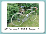 Mittendorf 3029 Super Luxe aus Anfang der 1980er Jahre; vollständig Chrom
Ausstattung Campagnolo Record/Chorus 
wurde von einem der Vorbesitzer auf Ergopower 8-fach modifiziert
Eigentümer: Johannes Mittendorf, Uetersen