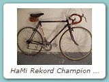 HaMi Rekord Champion Querfeldein-Rennrad aus Mitte der 1970er Jahre.
Dem Rad sieht man seinen Einsatzzweck an.
Eingentümer: Jürgen Kruck, Rheda-Wiedenbrück