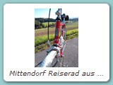 Mittendorf Reiserad aus dem Jahr 1980
Reynolds 531, Campagnolo Record, TA.
Erworben im Sommer 2022 bei Vintige Velo Berlin.
Eingentümer: Ansgar Hatscher, Erkerode