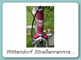 Mittendorf Straßenrennrad aus 1977/78, als Trainingsrad wurde es damals mit gebrauchten Teilen ausgestattet.
Eigentümer: Johannes Mittendorf, Uetersen
