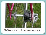 Mittendorf Straßenrennrad aus 1977/78, als Trainingsrad wurde es damals mit gebrauchten Teilen ausgestattet.
Eigentümer: Johannes Mittendorf, Uetersen
