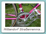 Mittendorf Straßenrennrad aus 1977/78, als Trainingsrad wurde es damals mit gebrauchten Teilen ausgestattet.
Eigentümer: Johannes Mittendorf, Uetersen
