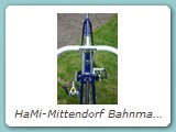 HaMi-Mittendorf Bahnmaschine Professional Super-Champion aus Ende der 1970er Jahre; Rohrsatz müsste Super Vitus 971 sein; der Rahmen ist aus Österreich zu mir gekommen und wurde von mir vollständig restauriert
Eigentümer: Johannes Mittendorf, Uetersen