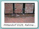 Mittendorf 0129, Rahmen aus Mitte der 1980er Jahre
Ausstattung: Shimano 600 TriColor, 3ttt Lenker, Vorbau und Sattelstütze, Selle Italia Turbo Matic Sattel
Eigentümer: Johannes Mittendorf, Uetersen 